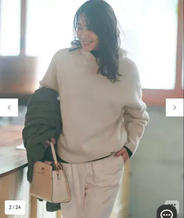 23구 펠트 니트 후드티 아이보리