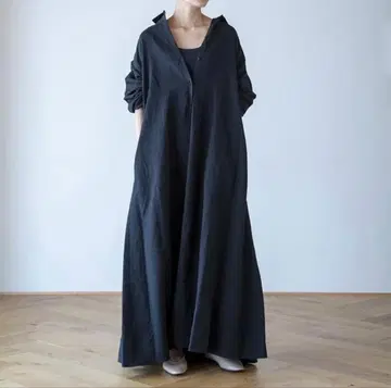 eauk ROBE SHIRT DRESS 셔츠 원 블랙 (흑먹색)