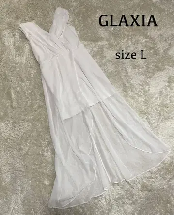 그라시아 GLAXIA 롱 숏 드레스 L 사이즈 화이트 레이스