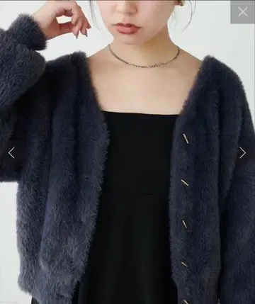 natural couture 바버튼 샤기 가디건