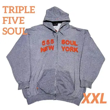 TRIPLE FIVE SOUL 풀 집업 후드티 XXL 그레이