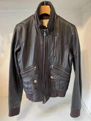 어드밴티지 사이클 에이시클 다크 브라운 가죽 자켓 S