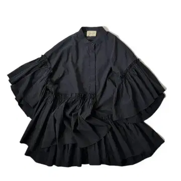 유나이티드 애로우즈 UNITED ARROWS 블랙 프릴 블라우스