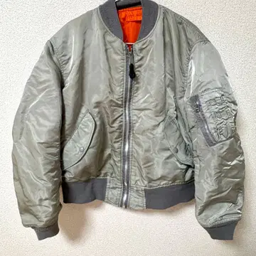 90s ALPHA MA-1 실버 그레이 봄버 자켓 USA 미국제