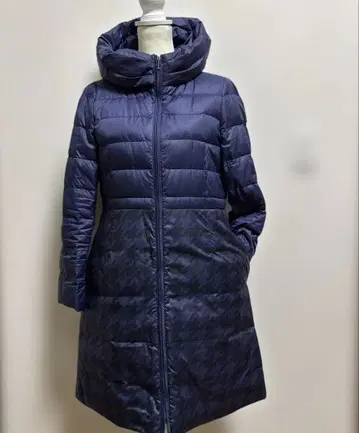 하자품 [ 오토 컬렉션 ] 후드 부착 네이비 롱 다운 자켓