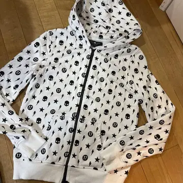 HYDROGEN 스컬 별 패턴 후드티 M