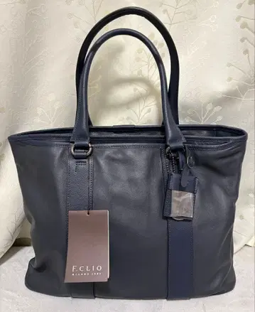 에프클리오 F.CLIO 네이비 가죽 토트백 이탈리아제