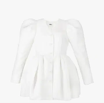 ( Bibiy. ) 화이트 퍼프 슬리브 미니 셔츠 드레스