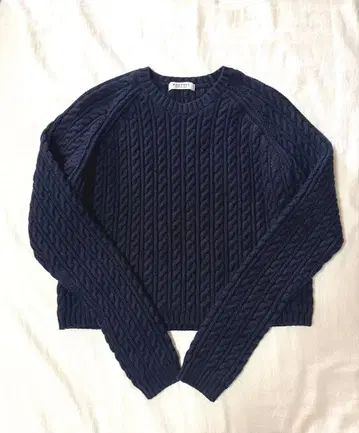 맥피 하이브리드 코튼 케이블 크루넥 풀오버 네이비 S