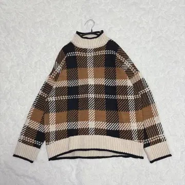 [노브랜드] 체크 터틀넥 니트 (M~L) / 캐주얼 올 패턴