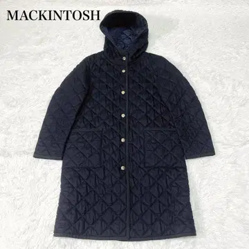 매킨토시 퀼팅 코트 후드 울 8 사이즈 네이비