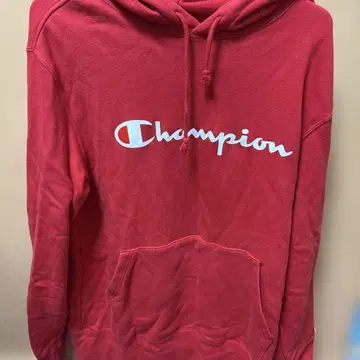Champion 레드 후드티 후드 부착