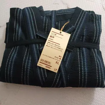 MUJI 진베이 XL 블랙 스트라이프