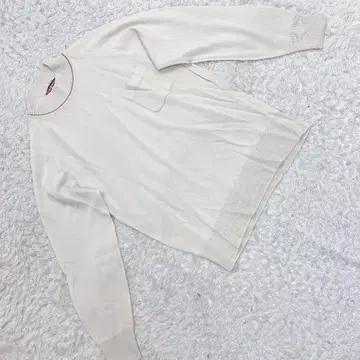 블루마운틴 아크릴 니트 스웨터 상의 베이지 모크넥