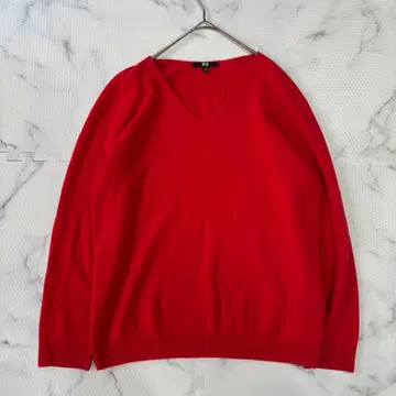새상품급 유니클로 UNIQLO 캐시미어 100% 스웨터 빨간색 XXL