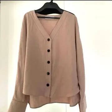 미사용 노블 에스테르 더블 크로스 가디건 블라우스 베이지