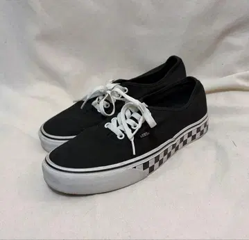 VANS 반스 오센틱 26.5cm 블랙 체크 무늬 깃발