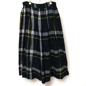 이치 앤티크스 체크 린넨 울 스커트