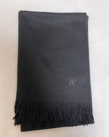 ALPHA CUBIC 대형 100% 캐시미어 블랙 스톨 일본제