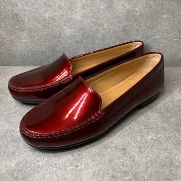 ecco 에코 로퍼 에나멜 와인 레드 여성용 23.5cm