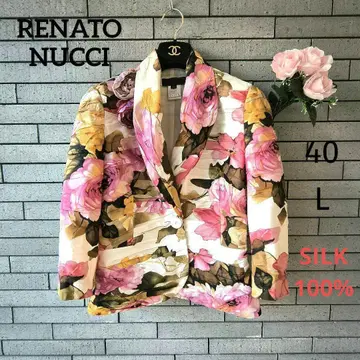 [레나토 누치] 새상품급 실크 자켓 보타니컬 프린트 L