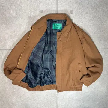 스윙탑 봄버 자켓 울 90s 체크 턱끈 짧은 기장