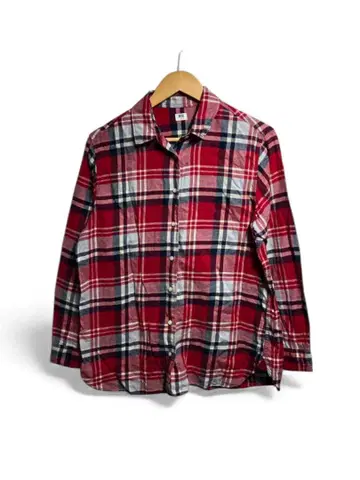 UNIQLO 체크 셔츠 겨울 심플 비비드 컬러 베이직