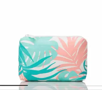 [ 새상품/신상 ] 알로하 컬렉션 미니 파우치 리프 무늬 스카이블루 핑크