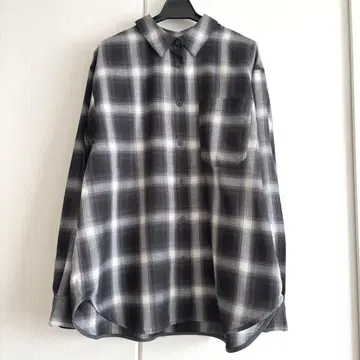 studio CLIP 옴브레 체크 오버 사이즈 셔츠