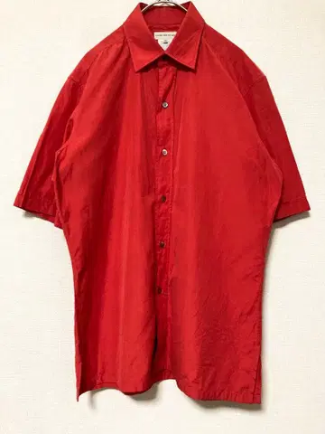 드리스반노튼 반팔 셔츠 남성용 상의 레드 무지 빨간색 46