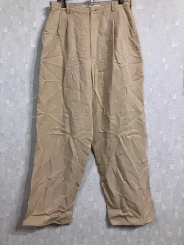 마드모아젤 논논 베이지 린넨 와이드 팬츠 치노 팬츠 여성용 LL