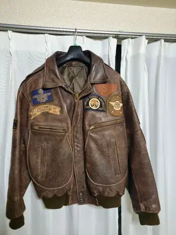 밀리터리 플라이트 자켓 가죽 자켓 vintage