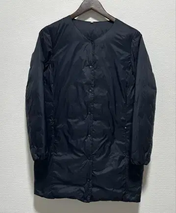 새상품급 무인양품 경량 프렌치 다운 포켓터블 코트 네이비 M