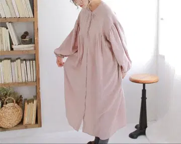 Crisp 톰콜라 더블 거즈 볼륨 원피스 핑크