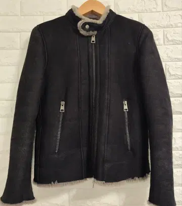 DACUTE 다쿠테 리얼 무스탕 싱글 라이더 자켓