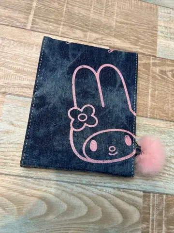 마이멜로디 산리오 거울 스탠드 접이식 데님 원단 퍼 포함