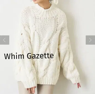 윔 가젯 핸드 케이블 풀오버 니트 화이트