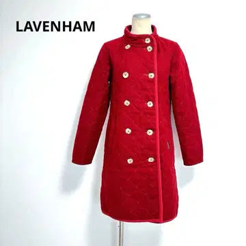 [레어] 라벤햄 퀼팅 코트 레드 울 더블 브레스트