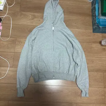 그레이 헤비 웨이트 더블 지퍼 후드티 soerte