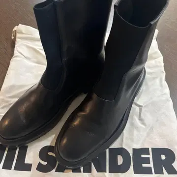 JIL SANDER 블랙 사이드 고어 부츠 38