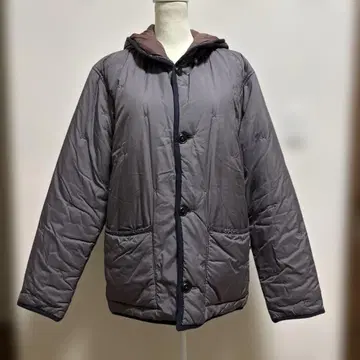 [ TAKEO KIKUCHI ] 그레이 퀼팅 자켓 후드 부착 사이즈 L