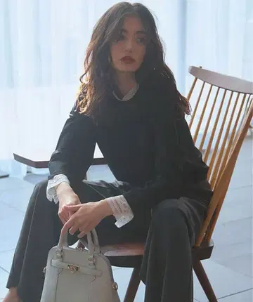 23구 [ 세탁 가능 ] 비스코스 스트레치 레이스 콤비 니트 38