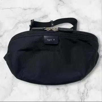 agnes b. 웨스트 파우치 백 나일론 블랙 아네스베 블랙