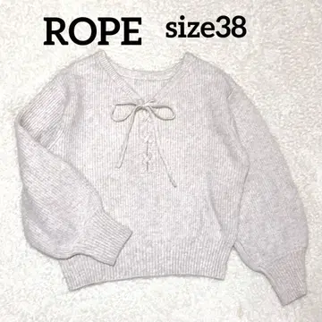 ROPE 리본 포함 벌룬 슬리브 니트