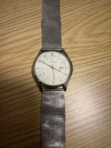 쿼츠 손목시계 화이트 다이얼 메쉬 밴딩