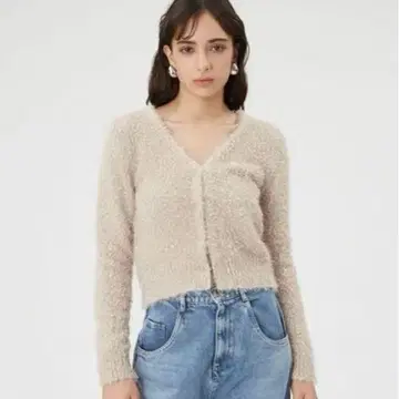 FRAY I.D 필름 페더 가디건 네이비