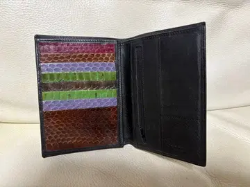 Paul Smith 여권 케이스 장지갑 블랙 천연 가죽 멀티 스트라이프