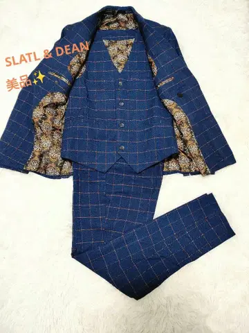 [ 새상품급 ] SLATL & DEAN 3피스 셋업 네이비 체크