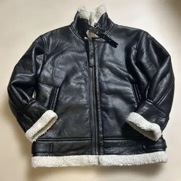 가죽 무스탕 코트 블랙 인조 가죽