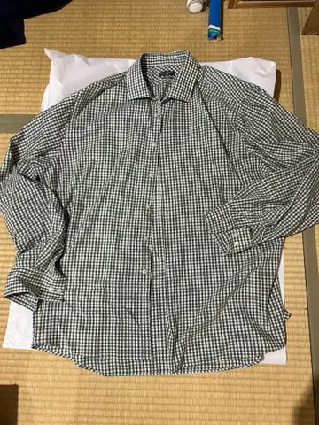 Van Heusen 그린 체크 긴팔 셔츠 XL
